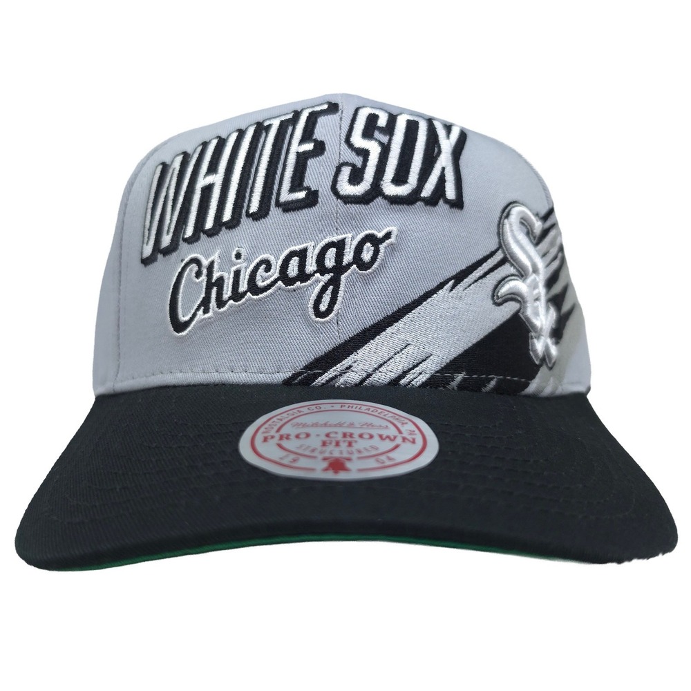 Chicago White Sox Mitchell & Ness MLB Pro Fit Snapback Hat Cap 3D Logo Gray NWT